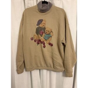 Vtg Teddy Bears Pullover Cottage Core Pullover Sweatshirt XL